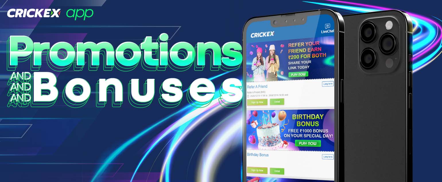 All existing promotions on the crickex platform.