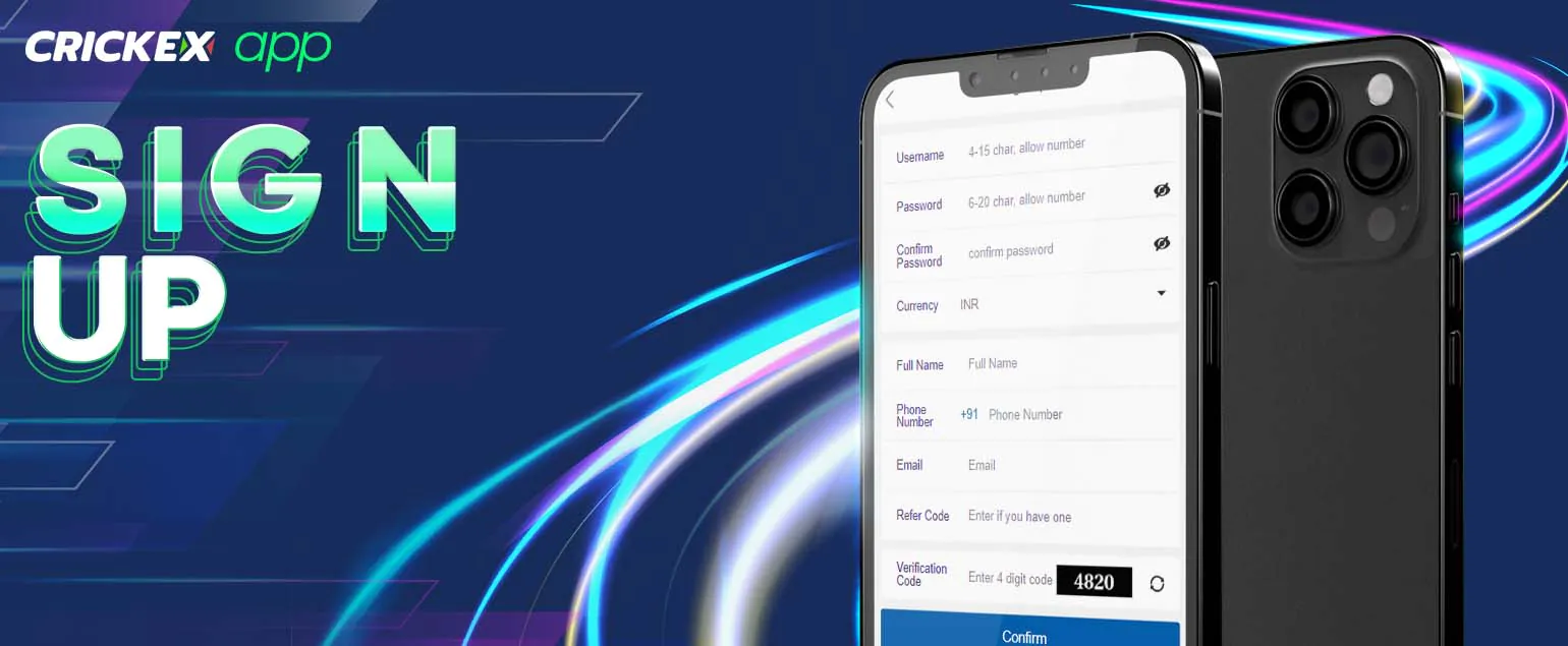 All registration steps on the Crickex platfrom.
